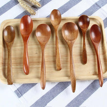 Load image into Gallery viewer, Wooden bamboo soup tea spoon