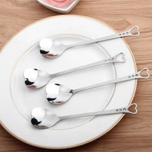 Load image into Gallery viewer, Stainless steel heart shaped coffee spoon