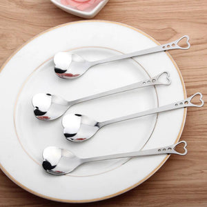Stainless steel heart shaped coffee spoon