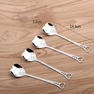 Stainless steel heart shaped coffee spoon