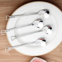 Load image into Gallery viewer, Stainless steel heart shaped coffee spoon