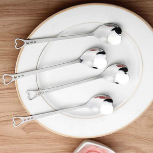 Stainless steel heart shaped coffee spoon