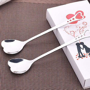 Stainless steel heart shaped coffee spoon