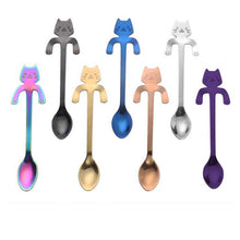 Load image into Gallery viewer, Stainless steel cartoon cat spoon